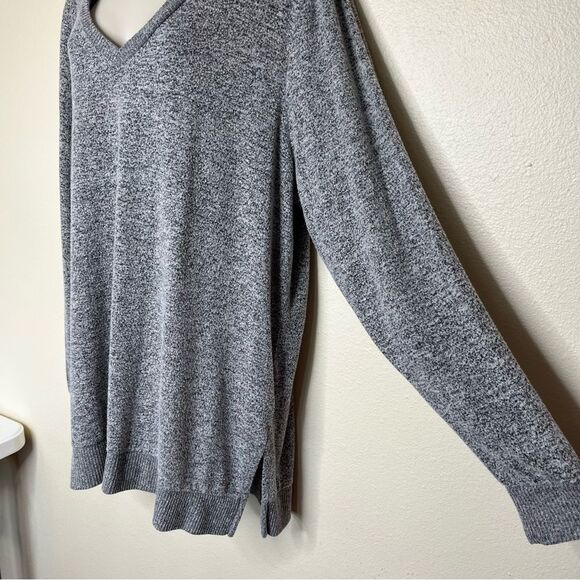 Lucky Brand V Neck Long Sleeve Pullover Heather Gray Sweater Women Size XXL - Picture 5 of 14